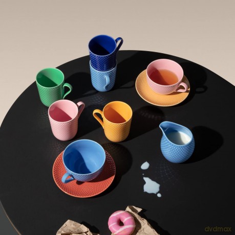 Lyngby Porcelan - Rhombe Color Mug With Handle 33 cl - Rose