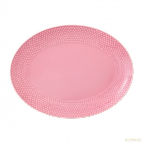Lyngby Porcelan - Rhombe Color Oval Serving Dish 28.5x21.5 cm - Rose