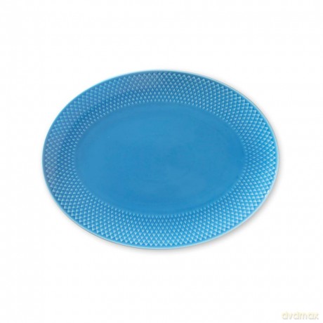 Lyngby Porcelan - Rhombe Color Oval Serving Dish 28.5x21.5 cm -Blue