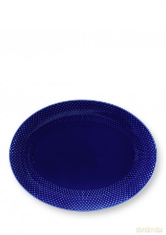 Lyngby Porcelan - Rhombe Color Oval Serving Dish 35x26.5 cm - Dark Blue