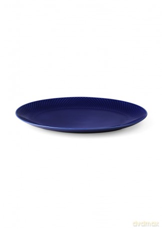 Lyngby Porcelan - Rhombe Color Oval Serving Dish 35x26.5 cm - Dark Blue