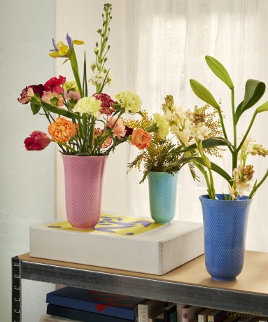 Lyngby Porcelan - Rhombe Color Porcelain Vase 20 cm - Blue