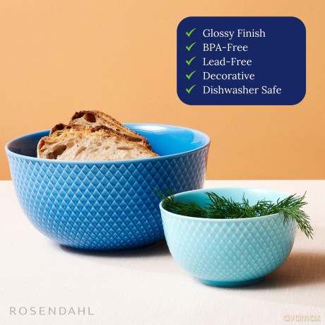 Lyngby Porcelan - Rhombe Color Serving Bowl 17.5 cm - Blue