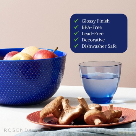 Lyngby Porcelan - Rhombe Color Serving Bowl 22 cm - Dark Blue