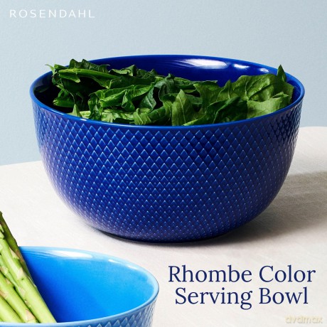 Lyngby Porcelan - Rhombe Color Serving Bowl 22 cm - Dark Blue