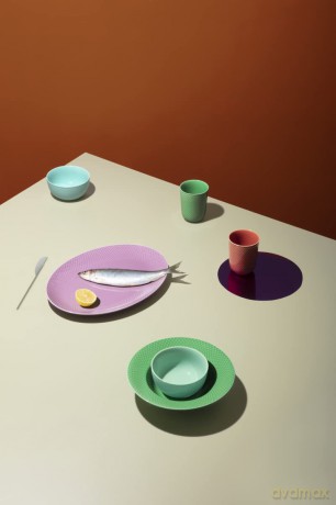 Lyngby Porcelan - Rhombe Color Soup Plate 24.5 cm - Green