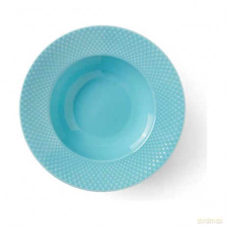 Lyngby Porcelan - Rhombe Color Soup Plate 24.5 cm - Turquoise