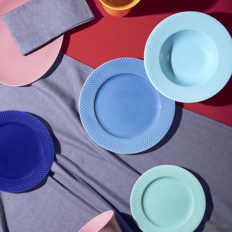 Lyngby Porcelan - Rhombe Color Soup Plate 24.5 cm - Turquoise