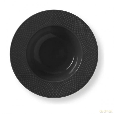 Lyngby Porcelan - Rhombe Earth Soup Plate 24.5cm - Slate