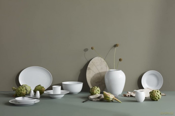 Lyngby Porcelan - Rhombe White Dinner Plate 27 cm