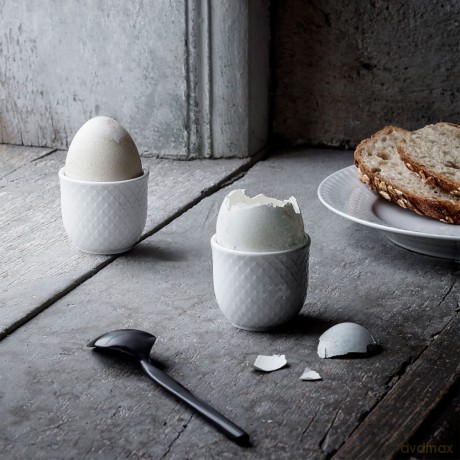 Lyngby Porcelan - Rhombe White Egg Cup 5 cm - Set of 2