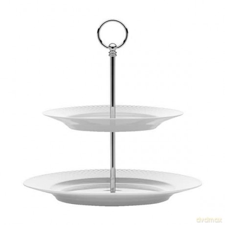 Lyngby Porcelan - Rhombe White Etagere 27 cm