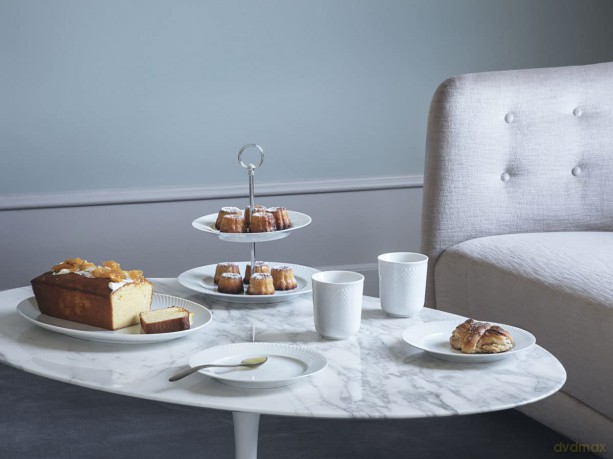 Lyngby Porcelan - Rhombe White Etagere 27 cm