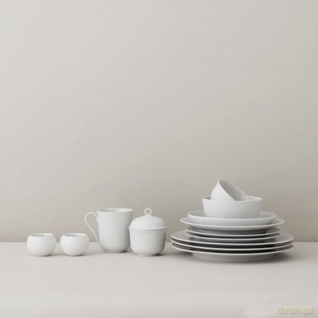 Lyngby Porcelan - Rhombe White Plate 23 cm