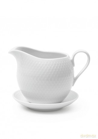 Lyngby Porcelan - Rhombe White Sauce Boat 67 cl