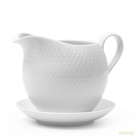 Lyngby Porcelan - Rhombe White Sauce Boat 67 cl