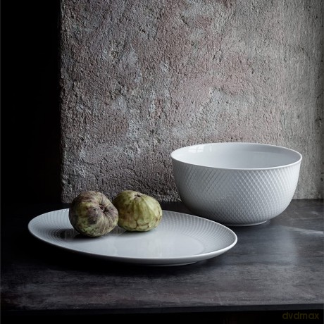 Lyngby Porcelan - Rhombe White Serving Bowl - 22 cm