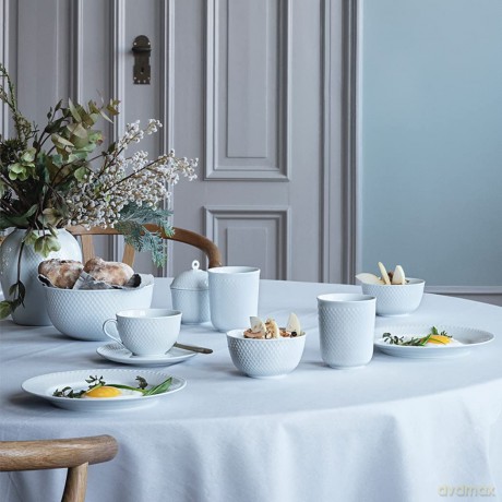 Lyngby Porcelan - Rhombe White Serving Bowl - 22 cm