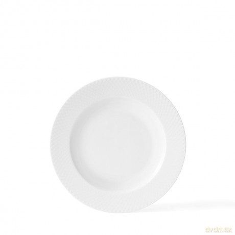 Lyngby Porcelan - Rhombe White Soup Plate - 23 cm