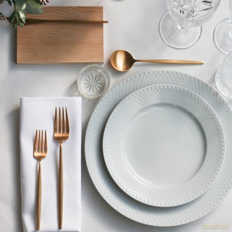 Lyngby Porcelan - Rhombe White Soup Plate - 23 cm