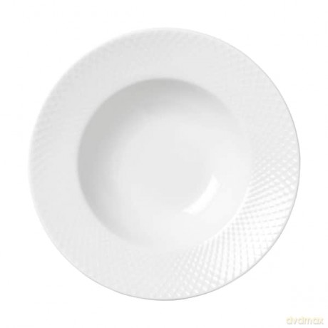 Lyngby Porcelan - Rhombe White Soup Plate 24.5 cm
