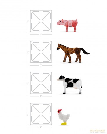 Klocki magnetyczne MAGNA-TILES - Farm 25 Piece Set (90223) [FIGURKA]