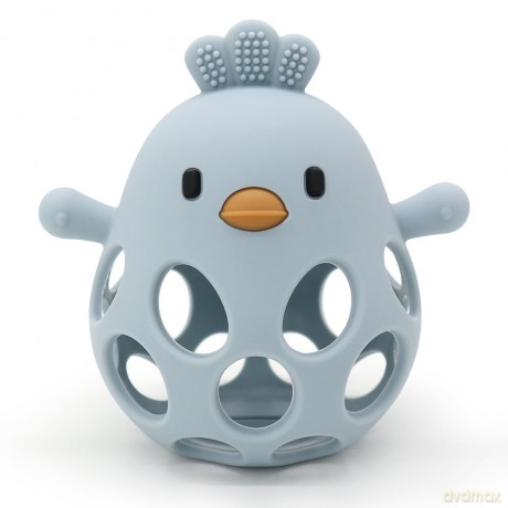 Magni - Teether ball duckling in LFGB silicone, blue - (5632)