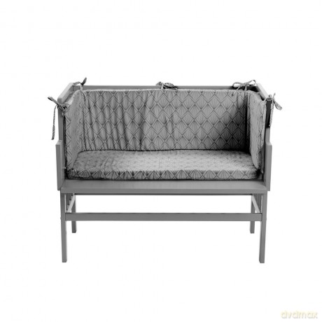 Markland - Mattress, bumper, and fitted sheet for Bedside Crib - Grey