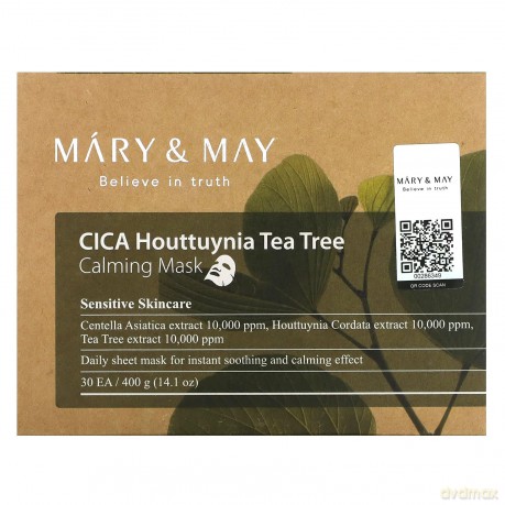Mary&May - Cica Houttuynia Tea Tree Calming Mask - 30 pcs - 400 ml