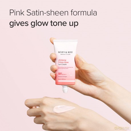 Mary&May - Vegan Primer Glow Sun Cream SPF50+ PA++++ - Subtle Pink - 50 ml