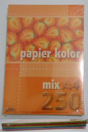 Papier Kolory Fluorescencyjne Mix A4-250 [SZKOŁA]