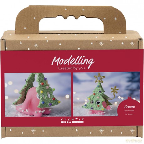 Mini Craft Kit Modelling - Christmas tree monster - assorted colours (977829)