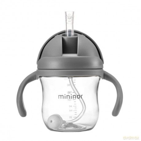 Mininor Global - Straw Bottle Tritan 220ml Grey Seal (14241)