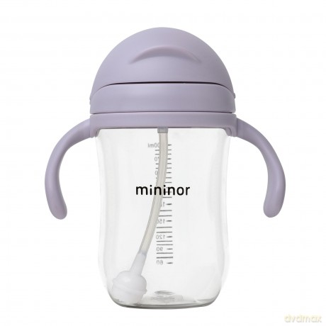 Bidon Mininor Global - Straw Bottle Tritan 330ml - Lilac flower (14253)