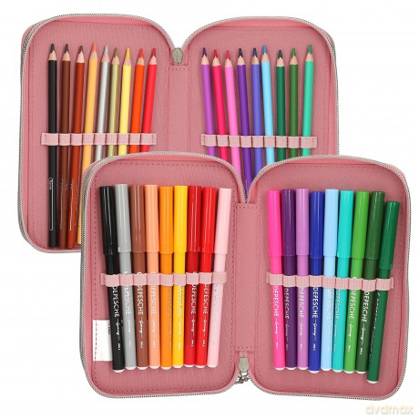 Miss Melody - Triple Pencil Case TRUE FRIENDS - Rose