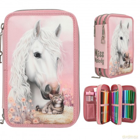 Miss Melody - Triple Pencil Case TRUE FRIENDS - Rose