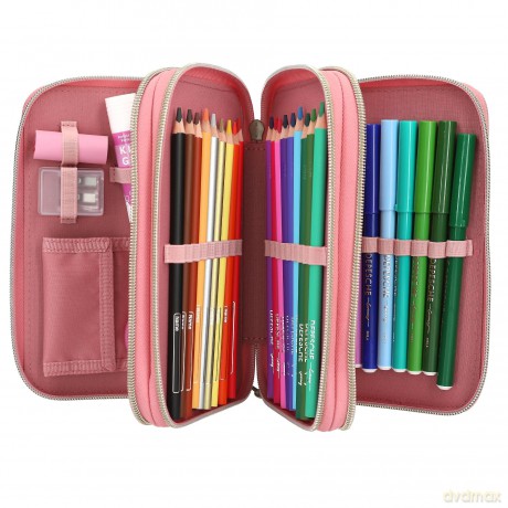 Miss Melody - Triple Pencil Case TRUE FRIENDS - Rose
