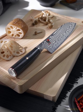 Miyabi - 5000 FC-D, Santoku, fine edge - Sort - 18 cm