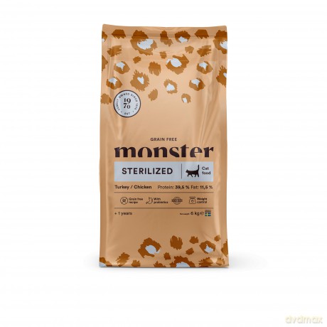 Monster Pet Food - Cat Grain Free Sterilized - Turkey/Chicken - 6 kg