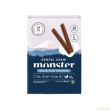 Monster Pet Food - Dog Dental Chew Grain Free Chicken - Large - 1080 g (28 pcs)