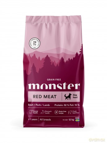 Monster Pet Food - Dog Grain Free Adult Red Meat - 12 kg