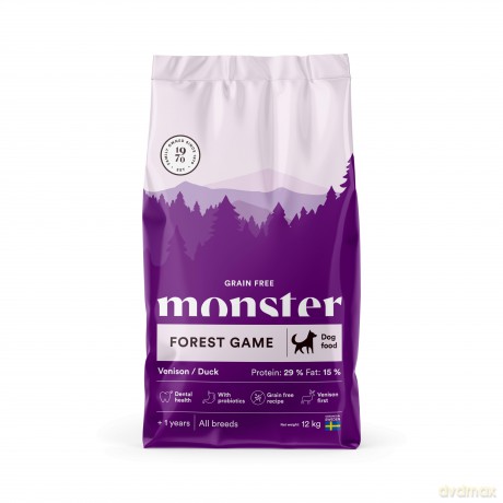 Monster Pet Food - Dog Grain Free Forest Game Venison/Duck - 12 kg
