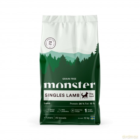 Monster Pet Food - Dog Grain Free Singles - Lamb - 12 kg