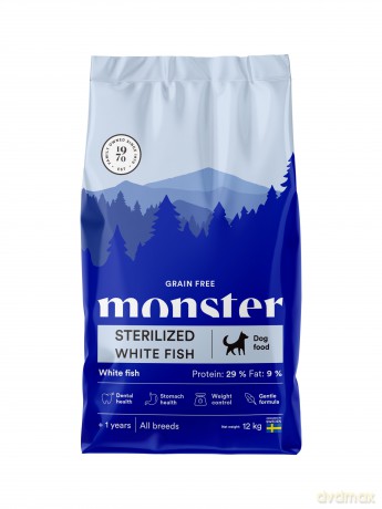 Monster Pet Food - Monster Dog Grain Free Sterilized - White Fish - 12 kg