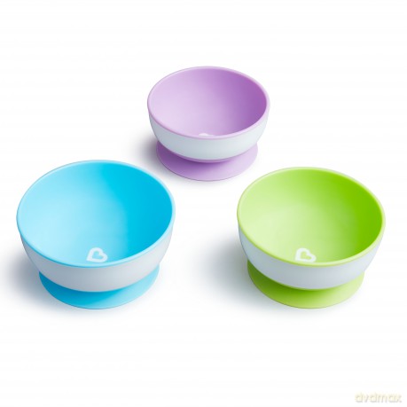 Munchkin - 3pk Suction Bowls - Purple, Green, Blue