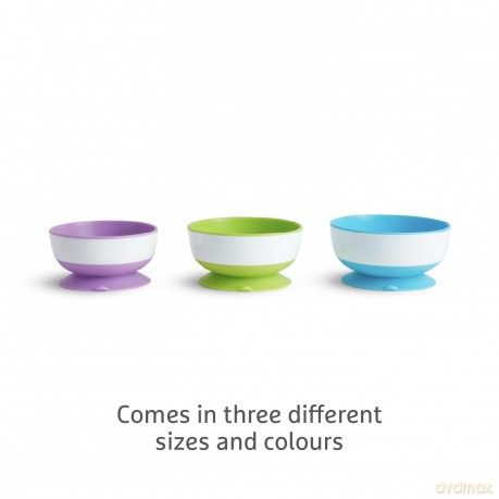 Munchkin - 3pk Suction Bowls - Purple, Green, Blue