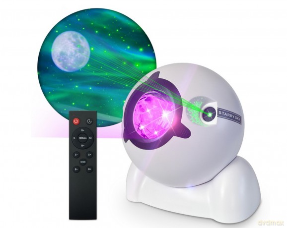 Music - Nordic Lights Stars Projector - Colour Changing LEDs - 185 mm