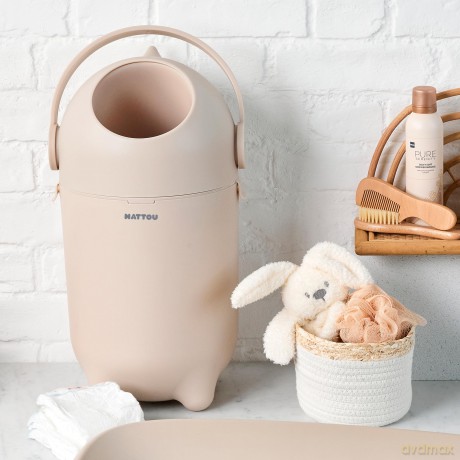 Nattou - Dropy Diaper Pail - Beige