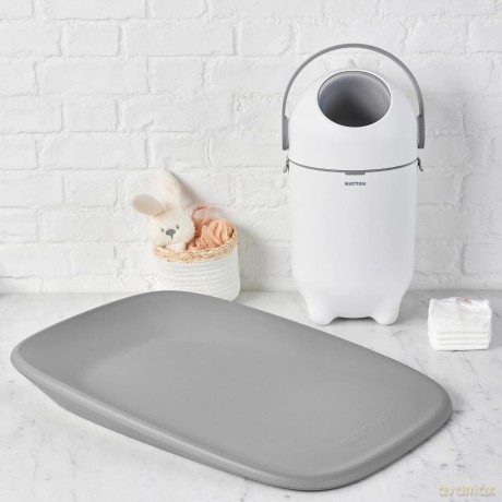 Nattou - Dropy Diaper Pail - White - Compact