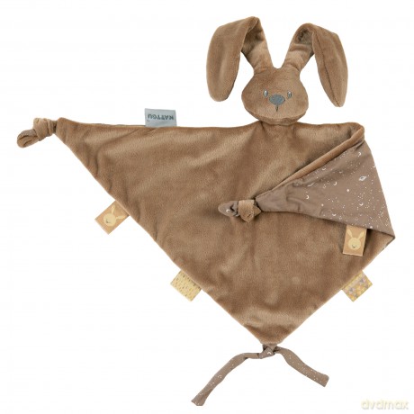 Nattou - Lapidou Cuddle cloth - Mocha - Large - glow in the dark print